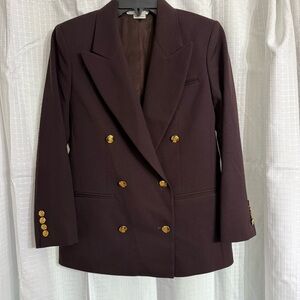 Womens Austin Reed 2 Piece Brown Wool Blazer / Skirt Suit , Size 2